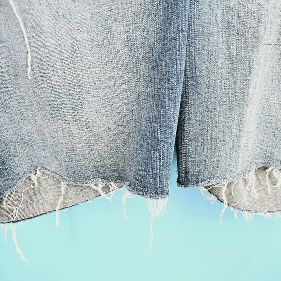 Torrid Denim Bermuda Jean Shorts Jorts DIY 26 Blue Distressed Cotton Stretchy - Picture 6 of 12